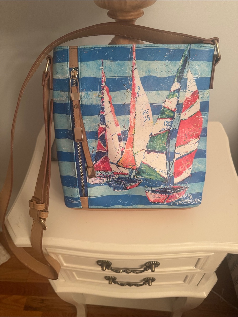 Leoma Lovegrove Sailboats Crossbody Purse